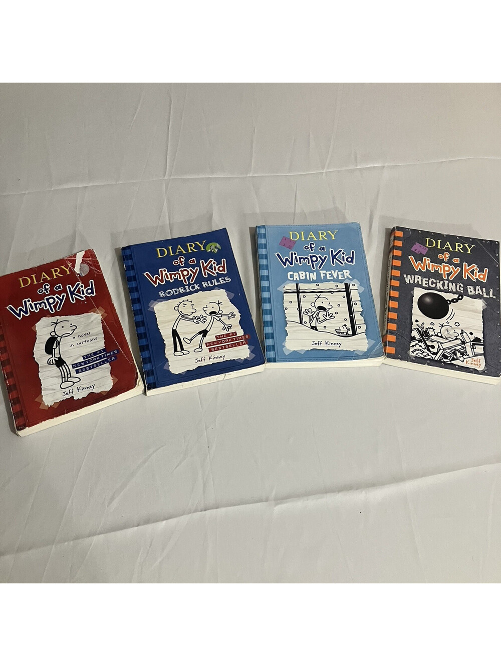Diary Of A Wimpy Kid 4 Book Set Paperback PreOwned # 1-2-6-14